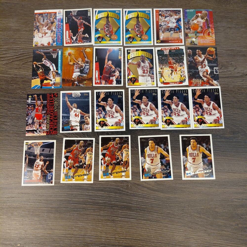 Vintage 90s Chicago Bulls Basketball Cards Lot Michael Jordan Scottie Pippen Ton